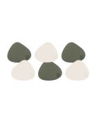 Sous-verre curve réversible crème/vert - 6 pièces