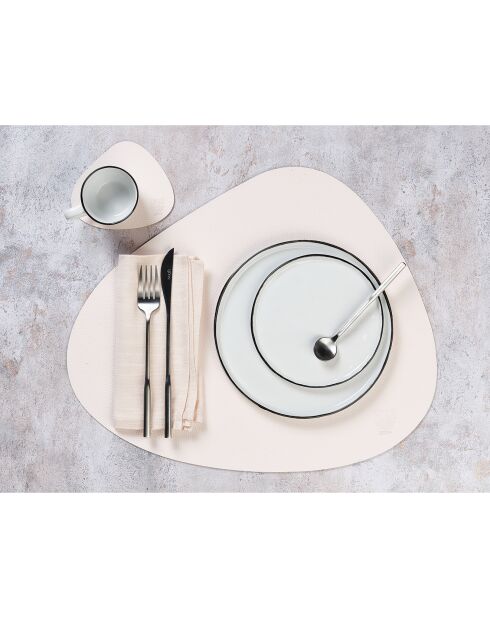 Sous-verre curve réversible crème/vert - 6 pièces