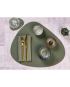 Sous-verre curve réversible crème/vert - 6 pièces