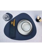 Beidseitiger Untersetzer, kurvenförmig, blau/grau, 6 Stück