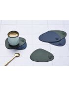 Beidseitiger Untersetzer, kurvenförmig, blau/grau, 6 Stück