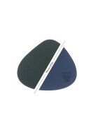 Beidseitiger Untersetzer, kurvenförmig, blau/grau, 6 Stück