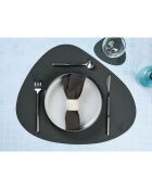 Beidseitiger Untersetzer, kurvenförmig, blau/grau, 6 Stück