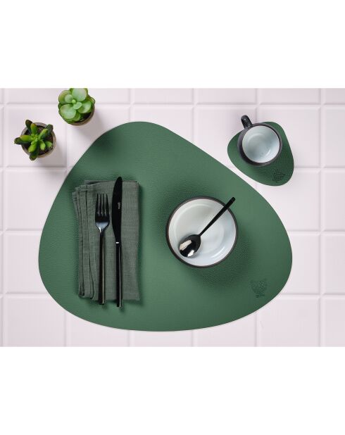 Omkeerbare geel/groene gebogen onderzetter - 6 stuks