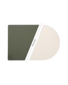 6 Sets de table rectangovale réversible crème/vert - 44.5x30x0.18 cm