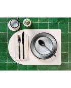 6 Sets de table rectangovale réversible crème/vert - 44.5x30x0.18 cm