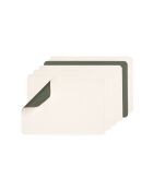 6 rechthoekige omkeerbare placemats crème/groen - 44,5x30x0,18 cm