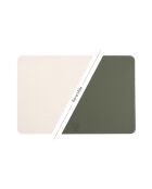 6 rechthoekige omkeerbare placemats crème/groen - 44,5x30x0,18 cm