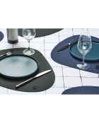 6 Sets de table curve réversible  bleu/gris - 44.5x30x0.18 cm