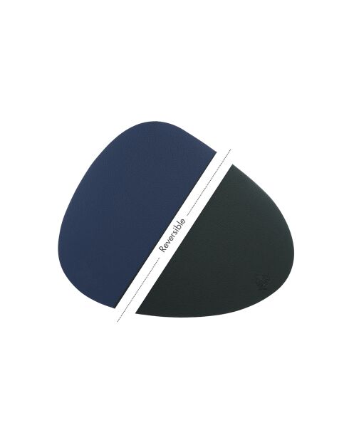 6 beidseitig verwendbare Tischsets in Blau/Grau mit geschwungenen Kurven — 44,5 x 30 x 0,18 cm