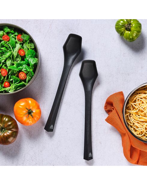 Posate da insalata JESPER in materiale termoplastico nero