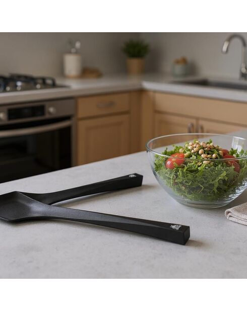 Couverts à salade en thermoplastique JESPER noir