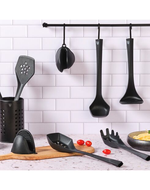 Posate da insalata JESPER in materiale termoplastico nero