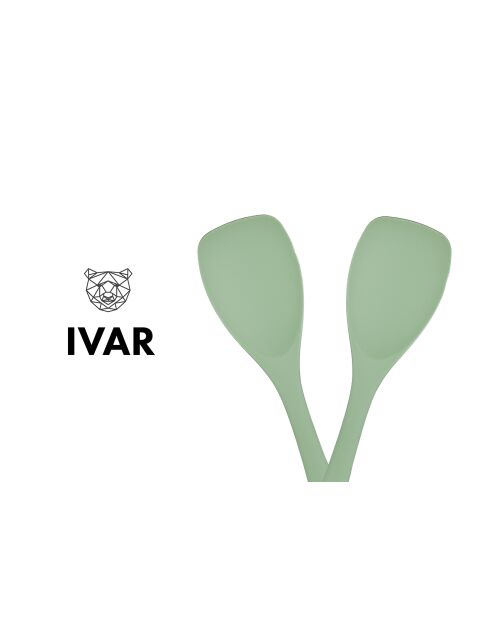 Posate per insalata in silicone verde chiaro IVAR