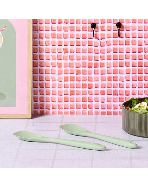 Couverts à salade en silicone IVAR vert pâle