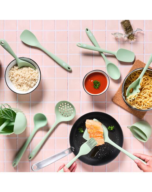 Posate per insalata in silicone verde chiaro IVAR