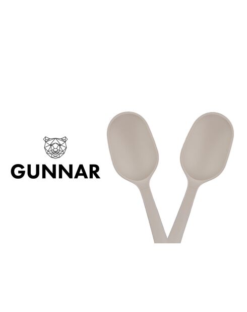 Couverts à salade en bois et silicone GUNNAR beige/marron