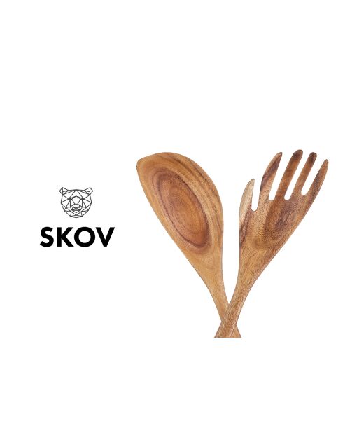 Couverts à salade en bois d'acacia SKOV marron