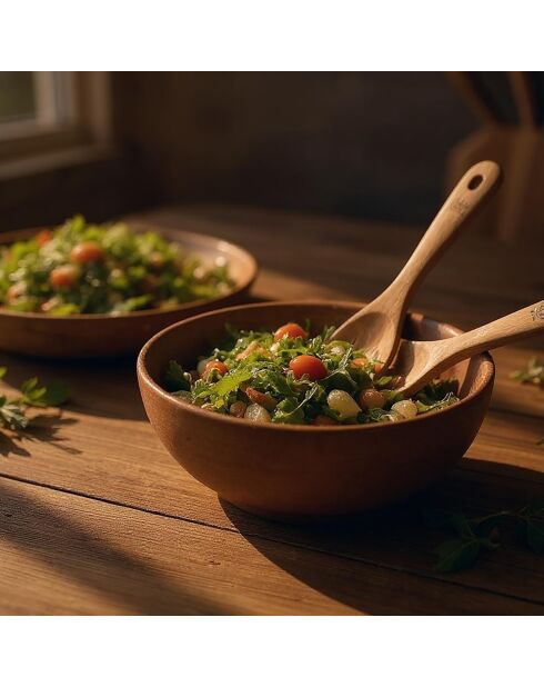Couverts à salade en bois d'acacia SKOV marron