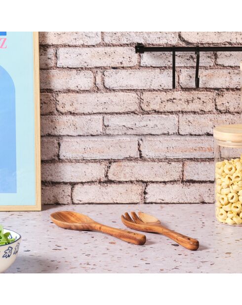 Posate da insalata in legno di acacia marrone ESKIL