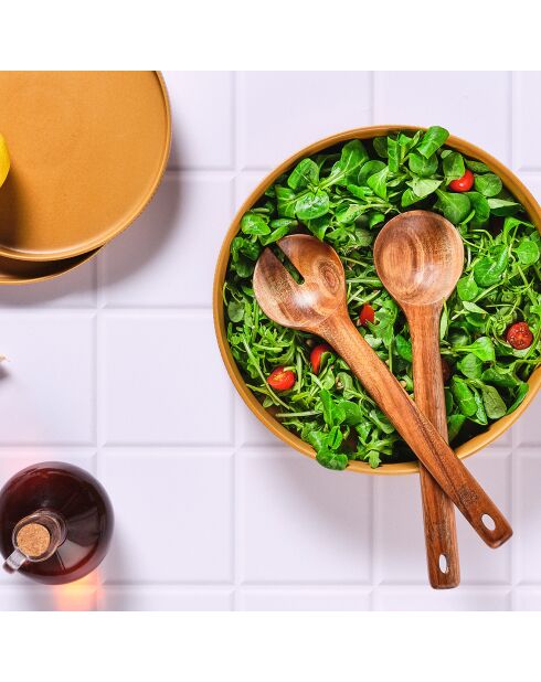 Couverts à salade en bois d'acacia OLLE marron