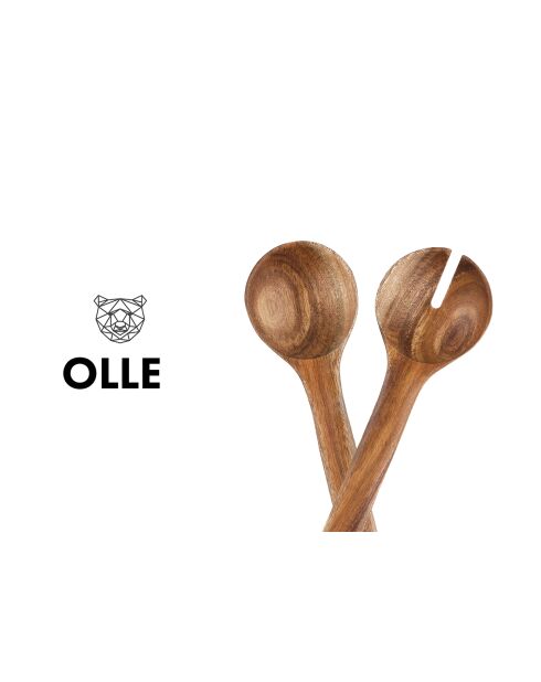 Couverts à salade en bois d'acacia OLLE marron