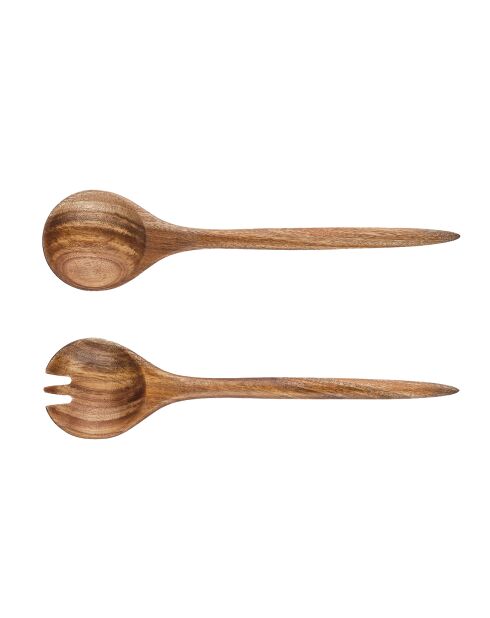 Couverts à salade en bois d'acacia ROLF marron