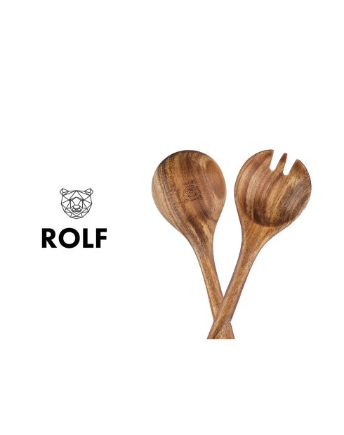 Couverts à salade en bois d'acacia ROLF marron
