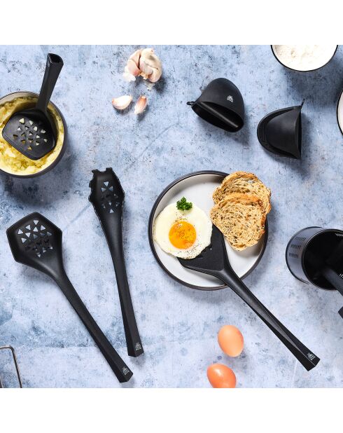 Set d'ustensiles de cuisine en thermoplastique JESPER noir - 9 pièces