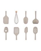 Set di stoviglie in legno e silicone GUNNAR beige/marrone - 11 pezzi