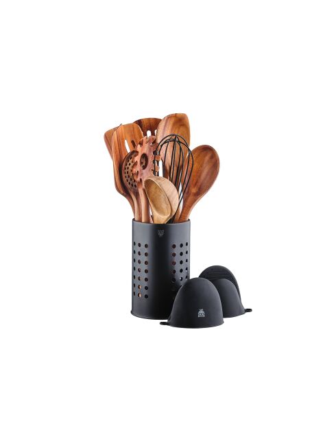 Set di pentole in legno di acacia marrone SKOV - 12 pezzi