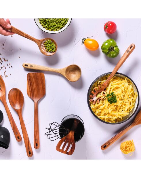 Set di pentole in legno di acacia marrone SKOV - 12 pezzi