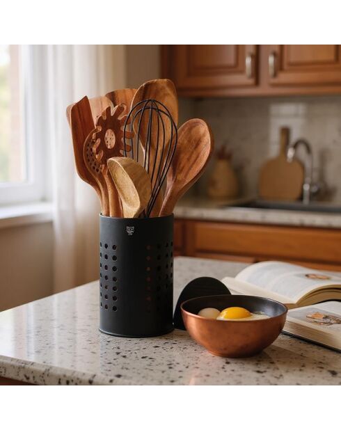 Set di pentole in legno di acacia marrone SKOV - 12 pezzi