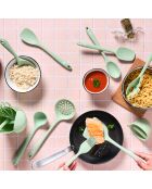 Set di pentole in silicone verde chiaro IVAR - 15 pezzi