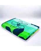 Serviette de plage éponge velours Jacquard Ibisco multicolore - 90x170 cm