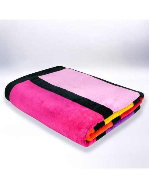 Strandtuch XL Samtfrottee Jacquard Happy Chic XL rosa - 140x180 cm