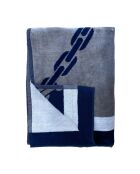 Yacht club grijs jacquard fluwelen badstof strandlaken - 95x170 cm