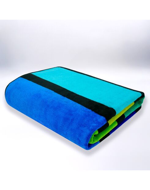 Happy Men Strandtuch aus Jacquard-Samt, Frottee, Größe XL, Grün, 140 x 180 cm