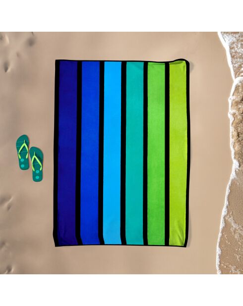 Happy Men Strandtuch aus Jacquard-Samt, Frottee, Größe XL, Grün, 140 x 180 cm