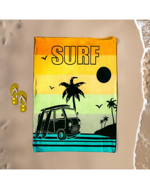 Veelkleurig Yari Jacquard Velvet Terry XL strandlaken - 140x180 cm