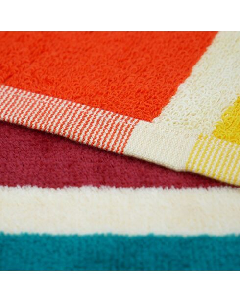 Serviette de plage XL éponge velours Jacquard Malaga multicolore - 140x180 cm