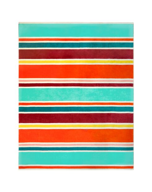 Serviette de plage XL éponge velours Jacquard Malaga multicolore - 140x180 cm