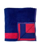 XL blauw Jacquard Conigli strandlaken van fluweel met spons - 140x180 cm