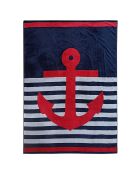 XL blauw Jacquard Conigli strandlaken van fluweel met spons - 140x180 cm