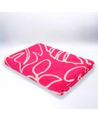 Serviette de plage éponge velours Jacquard Colca rose - 90x170 cm