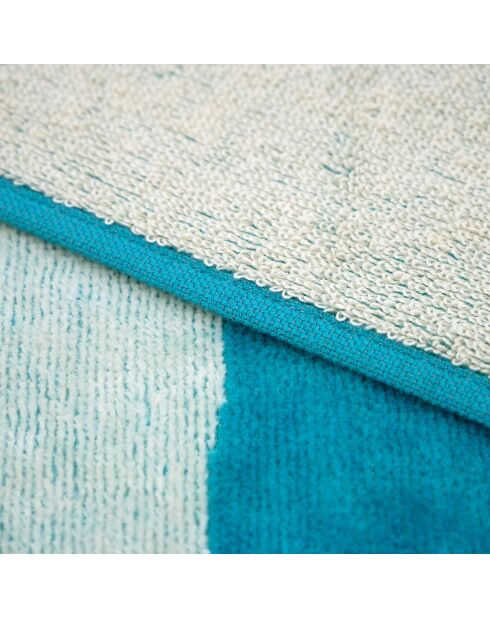 Caracol blaues Jacquard-Samtfrottee-Strandtuch - 90x170 cm