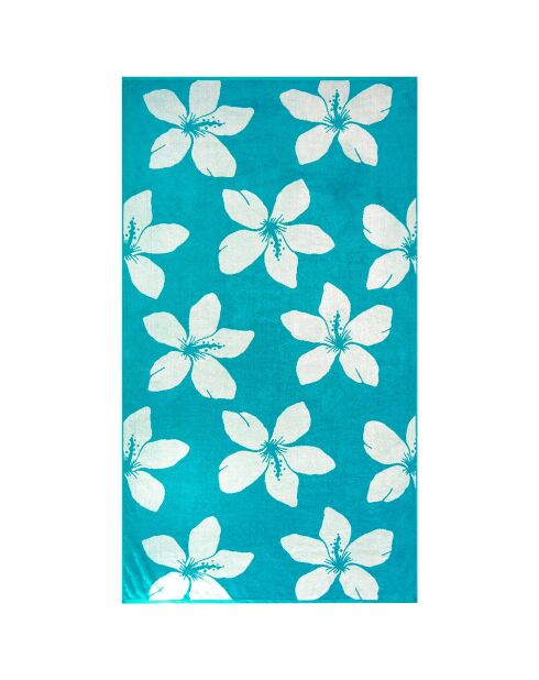 Caracol blaues Jacquard-Samtfrottee-Strandtuch - 90x170 cm