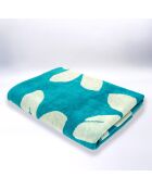 Caracol blaues Jacquard-Samtfrottee-Strandtuch - 90x170 cm
