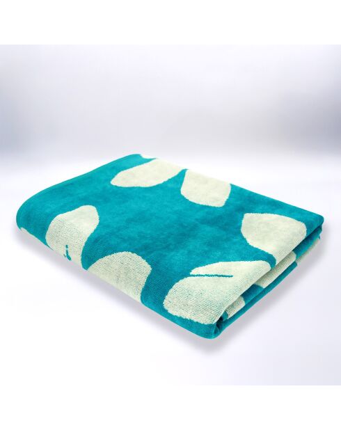 Caracol blaues Jacquard-Samtfrottee-Strandtuch - 90x170 cm