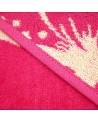 Telo da mare in spugna Jacquard rosa Colca - 90x170 cm